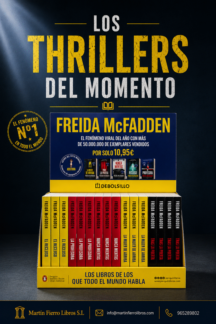EXPOSITOR 15 LIBROS BOLSILLO FREIDA MCFADDEN