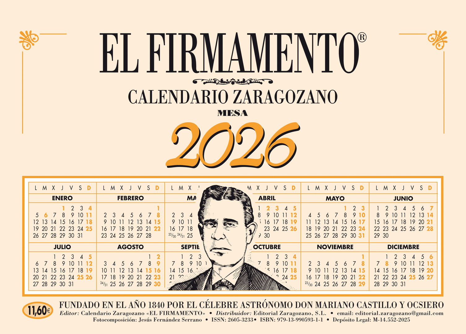 CALENDARIO ZARAGOZANO 2026 MESA